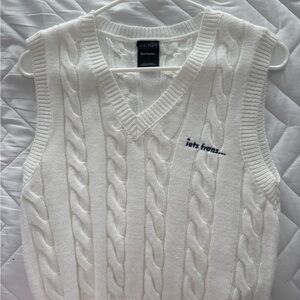 Urban Outfitters White V-Neck Sweater
